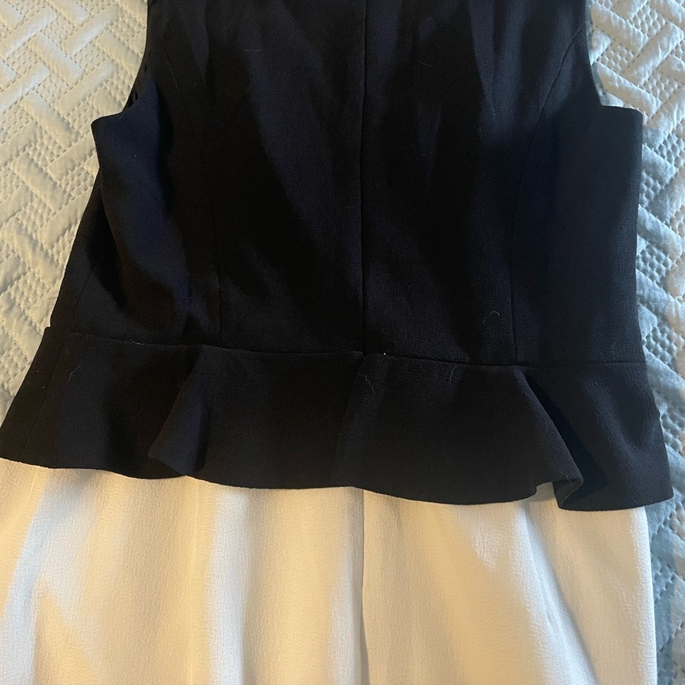Ann Taylor BlackWhite Peplum 10 dress NWTfully lined,32”waist.36”length.Bust 36”